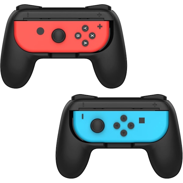 2-Pack Controller Grip Handle Kit for Switch/Switch OLED Model (2021)/Switch OLED Model (2021) Joy-Con (Black)