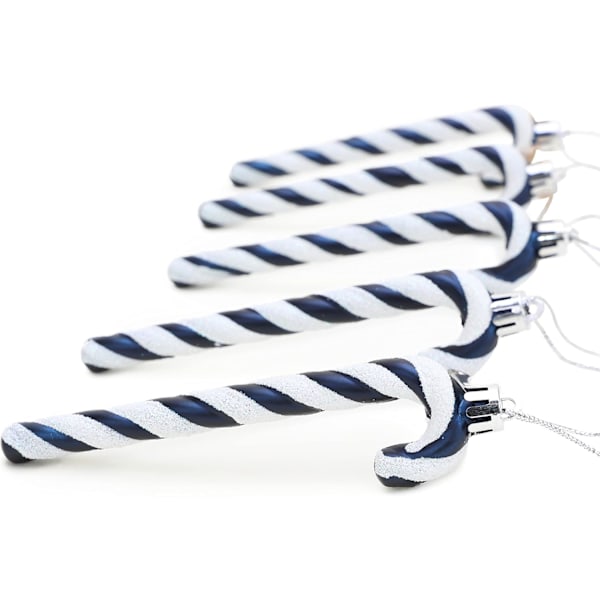 6-13 cm glitter candy cane julgransdekorationer 6 st