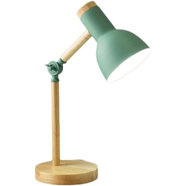 Nordisk bordlampe soverom nattbordslampe barnas øyebeskyttelse leselampe justerbar skrivebordslampe LED E27 studielampe (grønn)