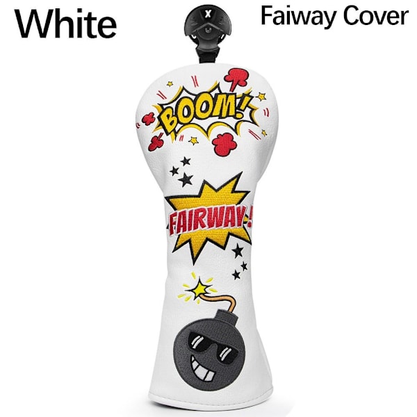 Golfkøllehodetrekk Golf Wood Cover VIT FAIWAY COVER FAIWAY Hvit White Faiway Cover-Faiway Cover