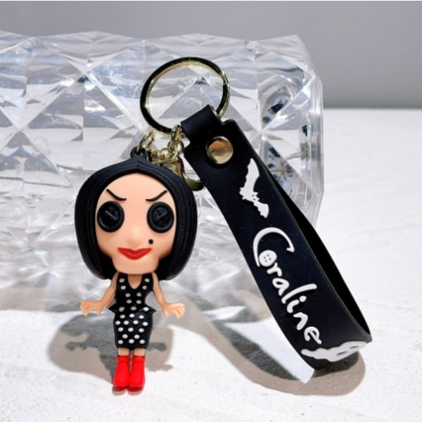 Coraline og den hemmelige døren Coraline Nøkkelring Tegneseriefigur Nøkkelring Fans Gaver A