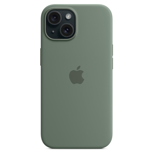 iPhone 15 Cover Kompatibel med MagSafe Ridsefast Silikone Telefon Cover Grå Green iPhone 15