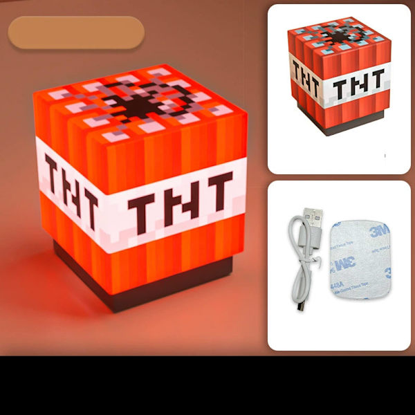 Pixel Block Nattlampe | Oppladbar Magnetisk Minilampe Exploding lights