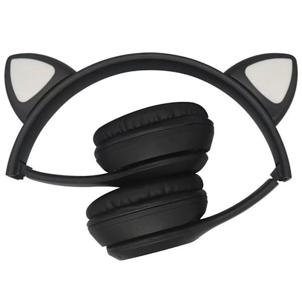 Trådlösa Bluetooth-hörlurar för barn med LED-lampor och kattöron Sky Blue