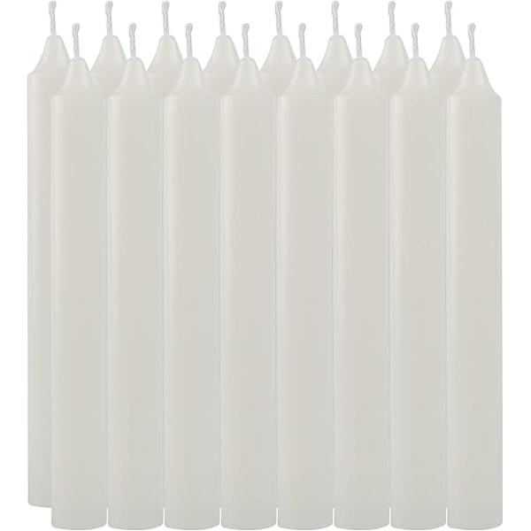 16 Ren Paraffin og Bomuldsvæge Lys, 18cm - Langvarig, Duftfri, Perfekt til Dekoration, Ceremonier og Begivenheder - Hvid