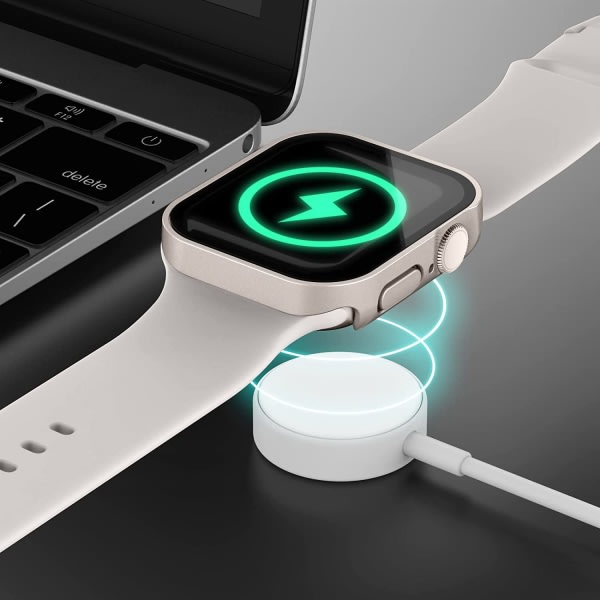 2-pak hårdt etui kompatibelt med Apple Watch 41Mm Series 8 Series 7 Starlight/Starlight 41mm