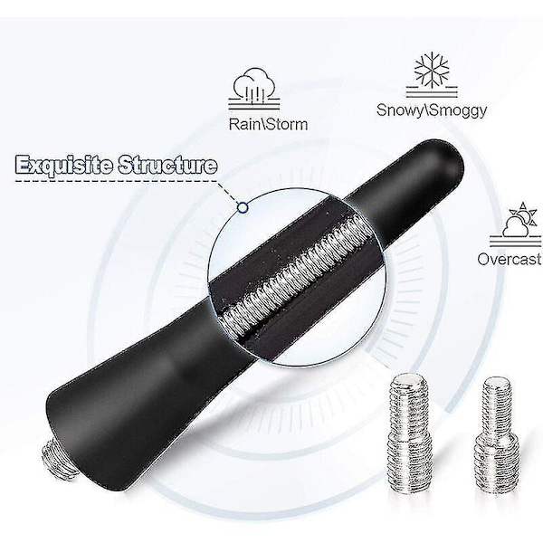 Bilradioantenne for automatisk FM DAB, 6,5 cm kort mini bilantenne med kraftig FM/AM/DAB-mottak