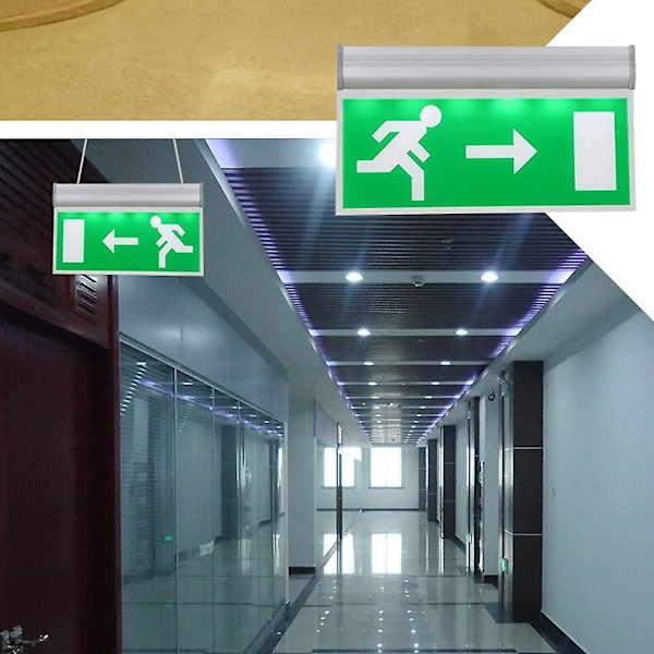 Akryl LED Grön Brev Brand Nödutgång Ljusskylt Säkerhetsevakueringsindikatorlampa 110-220
