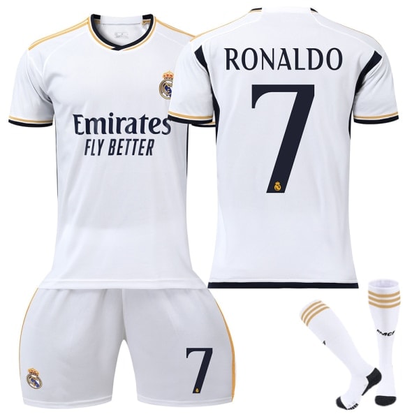 23-24 Real Madrid Hemma Fotbollströja för barn nr 7 Cristiano Ronaldo No. 7 Ronaldo No. 7 Ronaldo Adult XS