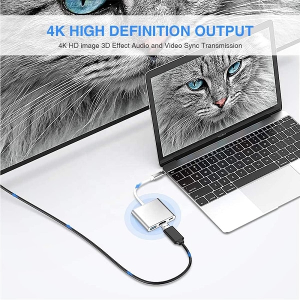 USB C-HDMI-adapter 4K HUB typ C-adapter