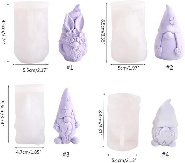 3D Gnome Epoxyharpiksform, påskenisseformer Gnome I