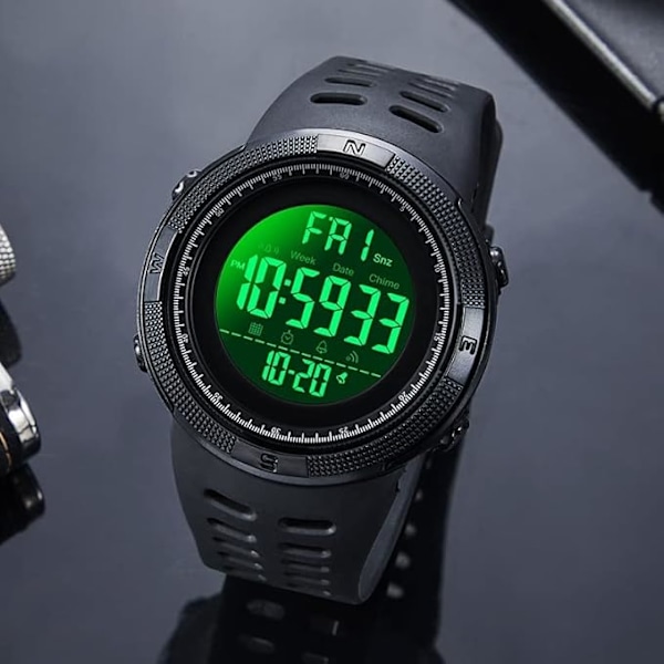 Herrklocka Mode Utomhus Sport Multifunktionell Födelsedagspresent (Färg: Grön)