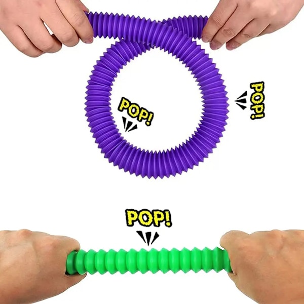 8-pack Stora Pop Tubes, Fidget Leksaker, Sensoriska Leksaker för Stress och Ångestlindring för Barn, Vuxna, Lärleksaker, Stretch Tubes 8pcs 2.9cm