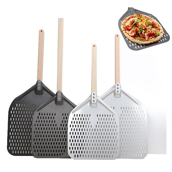 12/14 tommer aluminium pizzaspade med langt T-håndtag D