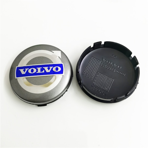 ABS plastdeksel 64 mm for Volvo navkapsler VOLVO Volvo navkapsler 64 mm - Volvo grå (pakke med fire)
