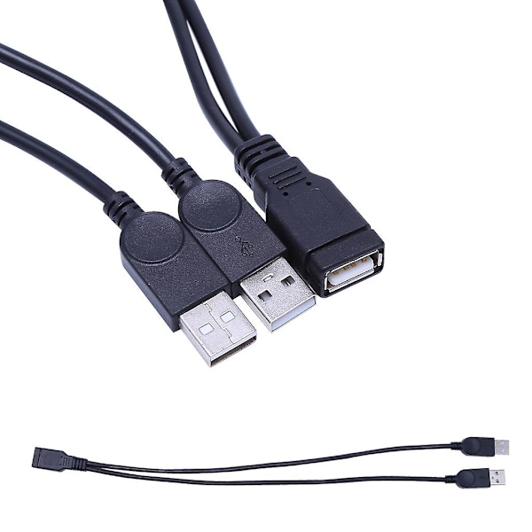 Usb A hona till dubbel hane adapter, typ A laddningskabel dubbel tvåvägs splitter