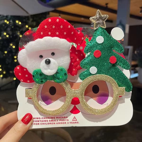 Julglasögonbågar Festlig Tomtestil Kostymtillbehör