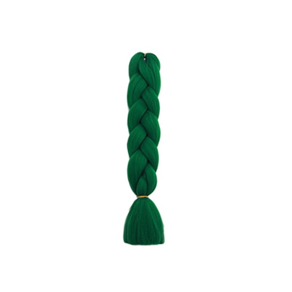 Flette hår 60 cm Hårforlengelser Syntetisk fiber Heklet flette Dreadlocks Flerfarget Dark Green