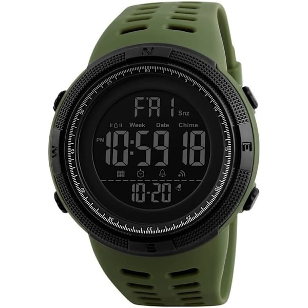 Herrklocka Mode Utomhus Sport Multifunktionell Födelsedagspresent (Färg: Grön)