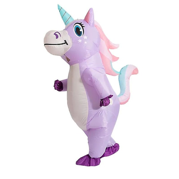 Lila Enhörning Uppblåsbar Dräkt Vuxen Barn Regnbåge Halloween Kostymer För Kvinnor Män Vuxen Carnival Mascot Jul Cosplay Lila Purple Adult 150-190cm