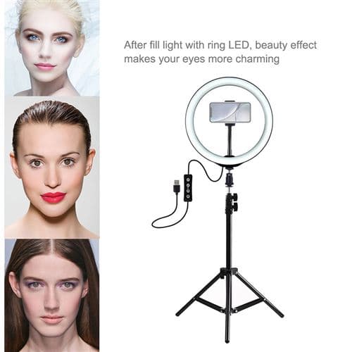 Ringlight Ringlight Xjpl537 jalustalla USB 3 valomoodilla Li:lle