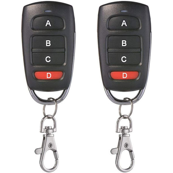 2-pack universell garageportöppnare fjärrkontroll 433MHz 4 knappar kloner för garageport elektrisk grind etc