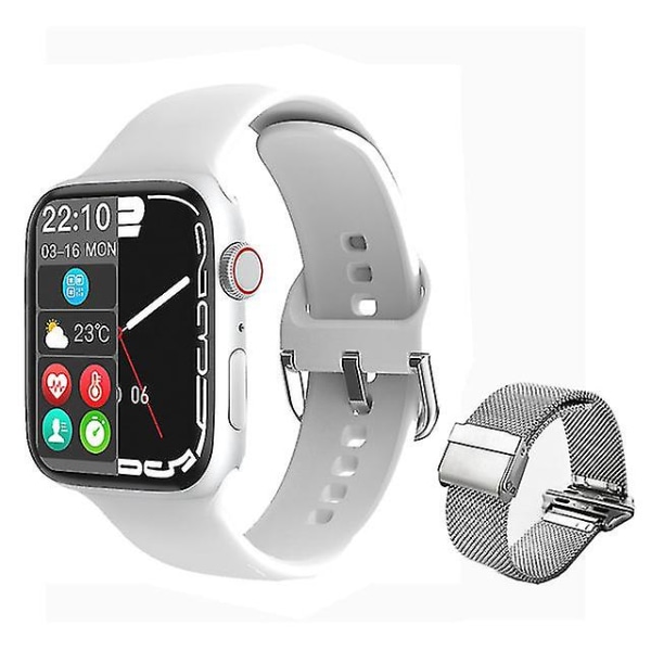 2023 Smart Watch til Apple Smartwatch Series 8 HD-skærm Sport Puls Fitness Tracker Bluetooth Opkald Mænd Kvinder Smartwatch (FMY) white and YinBXG