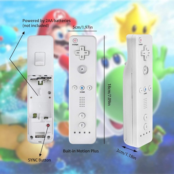 2 WII-controllere - Fjernstyret spilcontroller med silikonecover - w