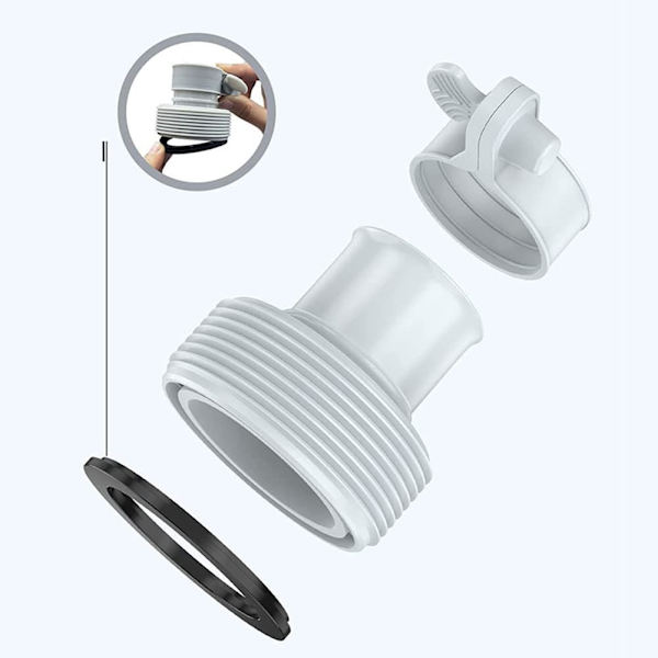 Poolslangadapter, 4-pack, pumpadapter 32 till 38 mm, slangadapter B, pooladapter för poolfiltreringssystem