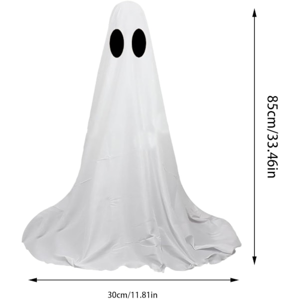 Udendørs Spøgelsesdekorationer, Spøgelsesdekorationer Udendørs - Store Halloween Havedekorationer Spøgelse, Hvidt Stof Spøgelse Veranda Prydnad til Hjemmet med LED F