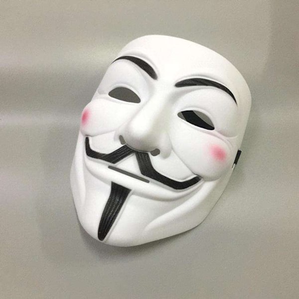 Anonym maske - Cosplay Halloween - Utklädning White Vit