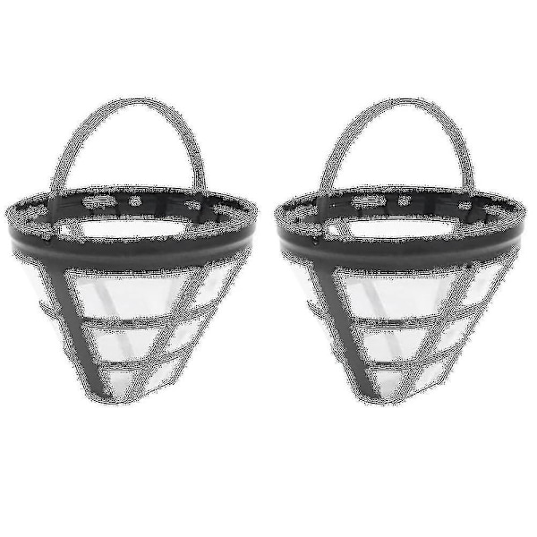 2-pak genanvendeligt kaffefilter kurvfilter nr. 4 til Ninja-filter, passer til de fleste 8-12 kopper drypkaffe