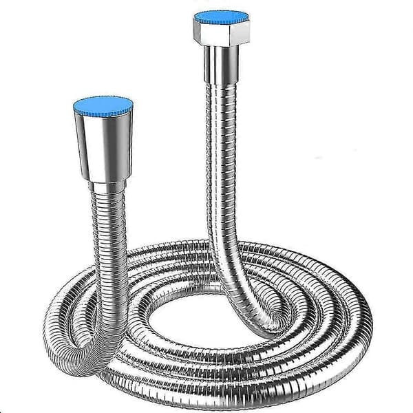 Bruseslange 5m Ekstra Lang Rustfri Bruserhovedslange, Med Solid Messingforbindelse, Universal, Eksplosionssikker, Kromfinish. (500cm)