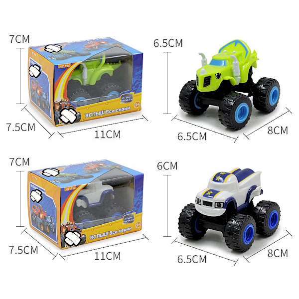 Blaze ja Monster Machine Leksaker Blaze Vehicle Toys Presenter-6 st