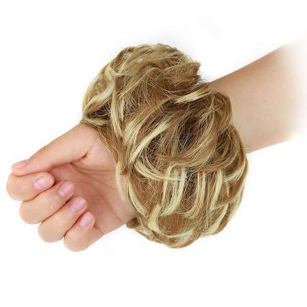 st Sotkuponihiusdonitsi Hiustenpidennykset Kihara Aaltoileva Sotkuinen Synteettinen Nuttura Naisille Kampauslisäke Strawberry Blonde & Light Blonde