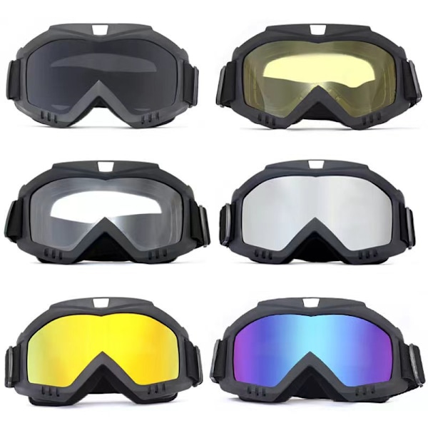 Glasögon anti-vind och sand goggles utomhus ridning motorcykelskydd skid vindruta (transparent) transparent