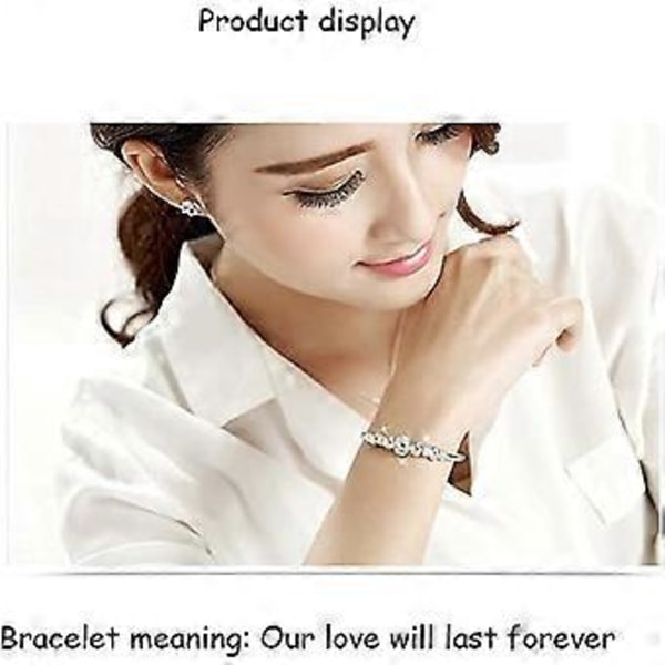 SZTXJ Spinner Armband Armringar för Kvinnor Fidget Armband för Ångest Justerbar Silver
