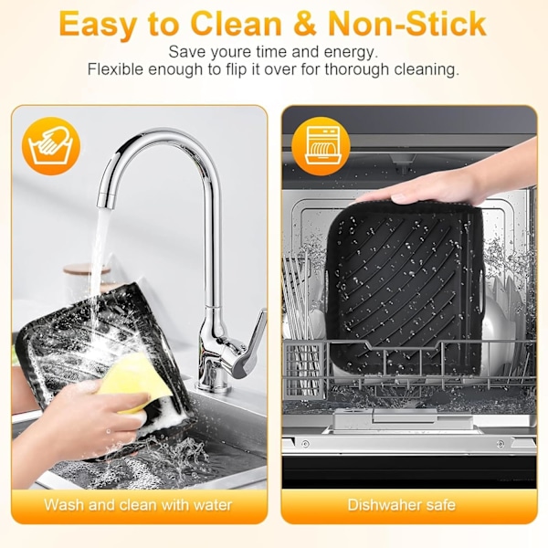 Silikonform for Airfryer til Ninja Foodi Flexdrawer AF500EU 10.4L, Ninja AF500EU Tilbehør til varmluftfriter 1 × 10.4L og 2 × 5.2L (2 × 5.2L)
