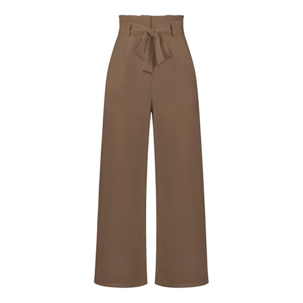 Women's suit pants, casual and versatile wide leg pants with belt temperament, commuting pants, summer khaki S khaki