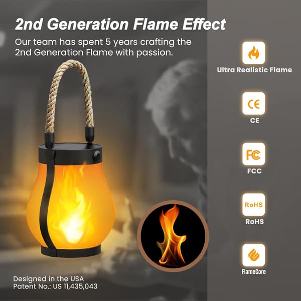 Black Friday Solar Flickering Flame Lights, Havelamper til udstilling (2 stk.) 1 1
