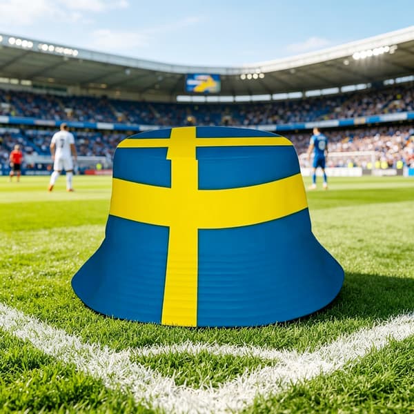 Svensk flag, USA-Canada-Mexico VM vendbar bøllehat