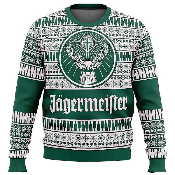 Jagermeister Full Julgenser Genser Menn 3D Genser Topper 1 1 1 XS