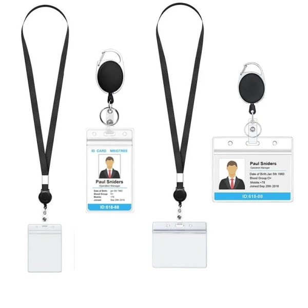 1 st Transparent Utställnings ID Visitkort med Halsrem för Studentpersonal Vårdskola Namnlapp Kreditkortshållare a[mo] g
