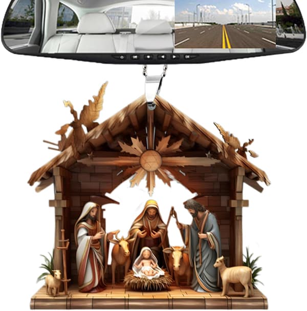 Julkrubbahänge, julgransdekoration | Julkrubba Julkrubba Ornament, 3D Akryl Julkrubba Julkrubba Ornament D