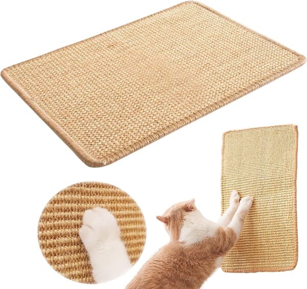 Klorematte i sisal, møbelbeskytter, anti-klorematte for sofaer, bord, stoler og vegger, 50x25 cm, 1 stk.