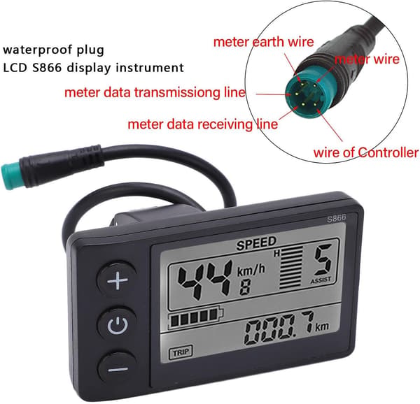 Kommunikasjonsprotokoll Elektrisk Sykkelcomputer LCD-skjerm Vanntett GPS Sykkelcomputer Speedometer og Odometer 24V 36V 48V Kontrollpanel