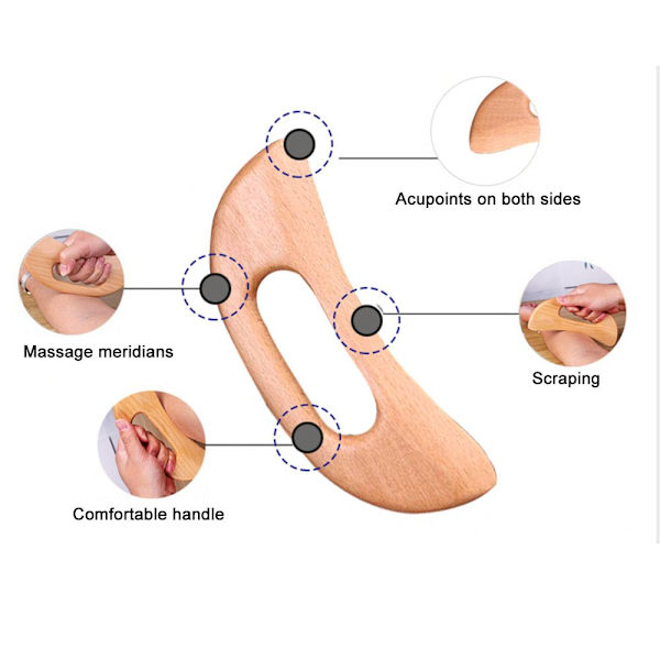 Massageverktyg i trä Gua Sha i bokträ [mo]