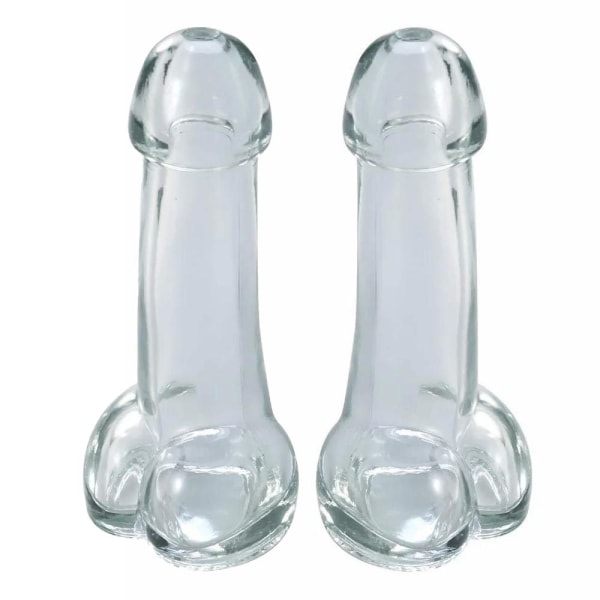Snopp Glas - Shotglas - Penis / Penisglas - Glas - 15 cl Transparent 2-Pack 2-Pack