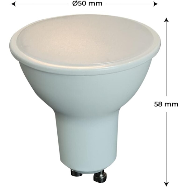 GU10 LED-lampa, 5 W, motsvarande 40 W, 400 lm, varmvit 3000 K, belysningsset med 6 standard LED-lampor
