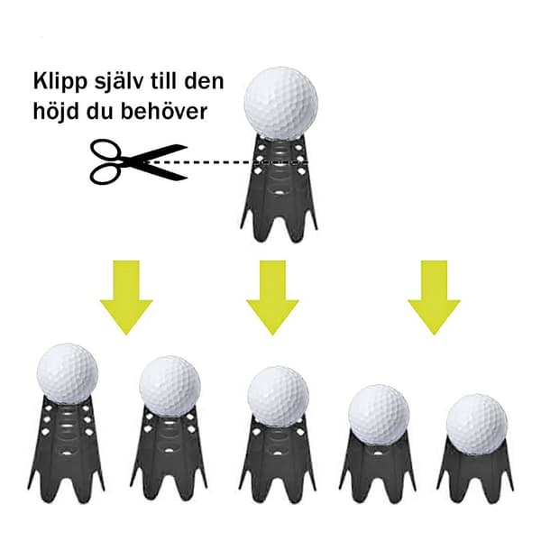 Golfsimulator pløkker 6-pak Gummi